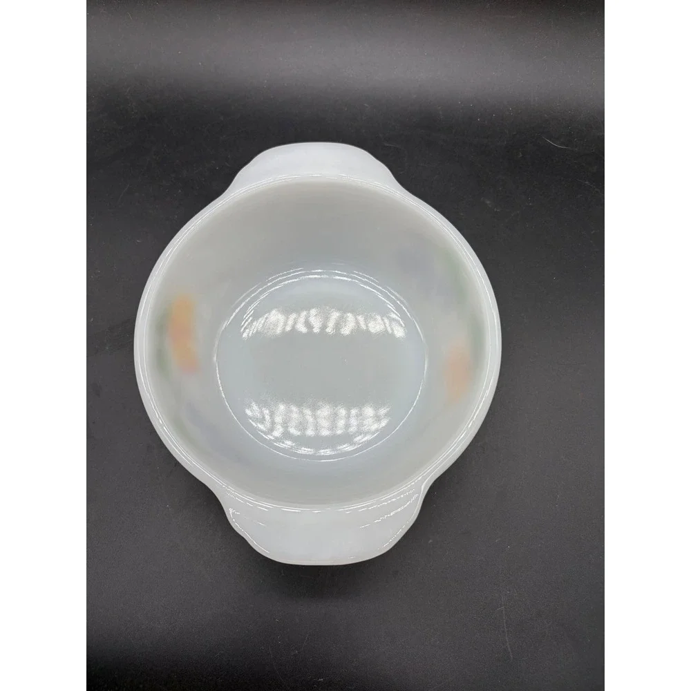Vintage Anchor Hocking Fire-King Fruit Milk Glass Casserole Dish‎ Bowl